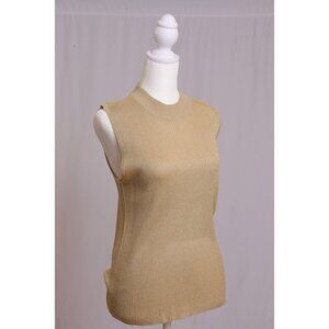 Gold Shimmer Sleeveless Knit Tank Top